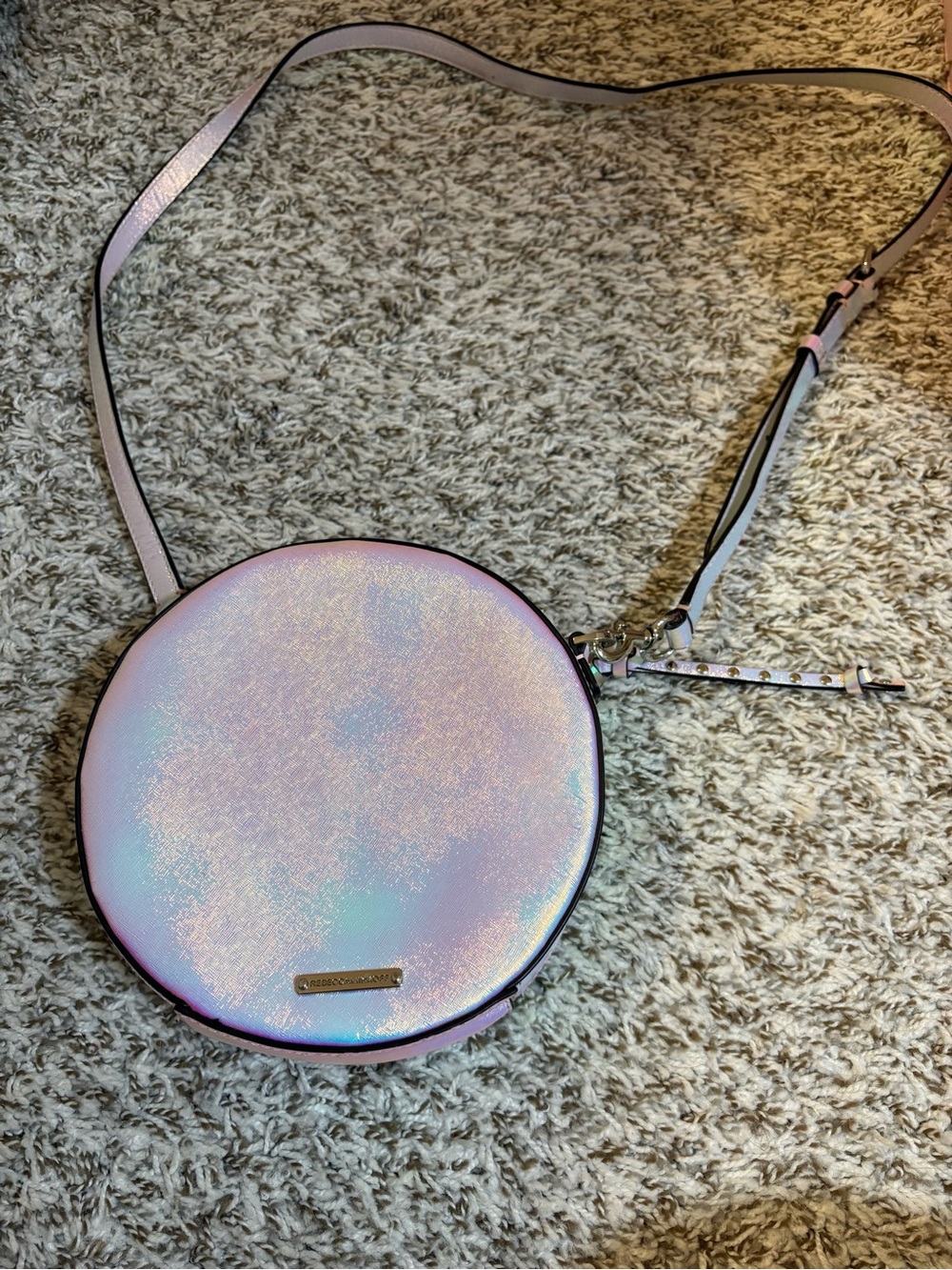 Rebecca Minkoff Iridescent Pink Round Crossbody